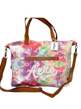Aeropostale NWT Tie Dye Canvas Duffel Bag Aero 1987 Weekender Crossbody Travel S